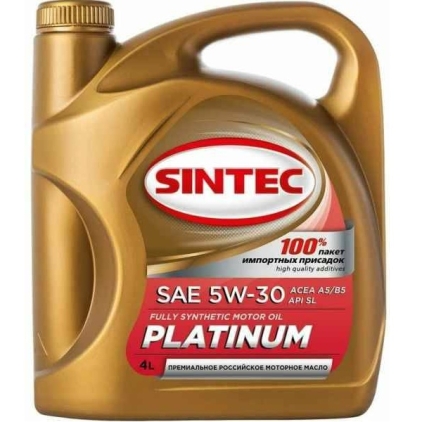 Масло моторное SINTEC Platinum SAE 5w30 API SL 4л ACEA  A5/B5